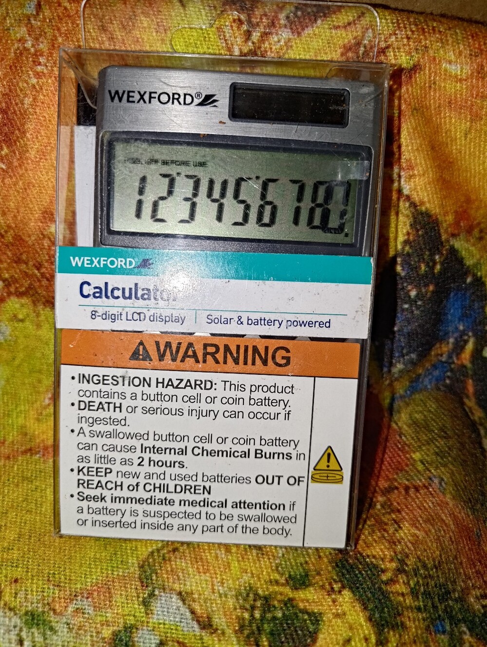 Wexford 8 Digit Calculator, 1.0 EASolar & Battery Powered New